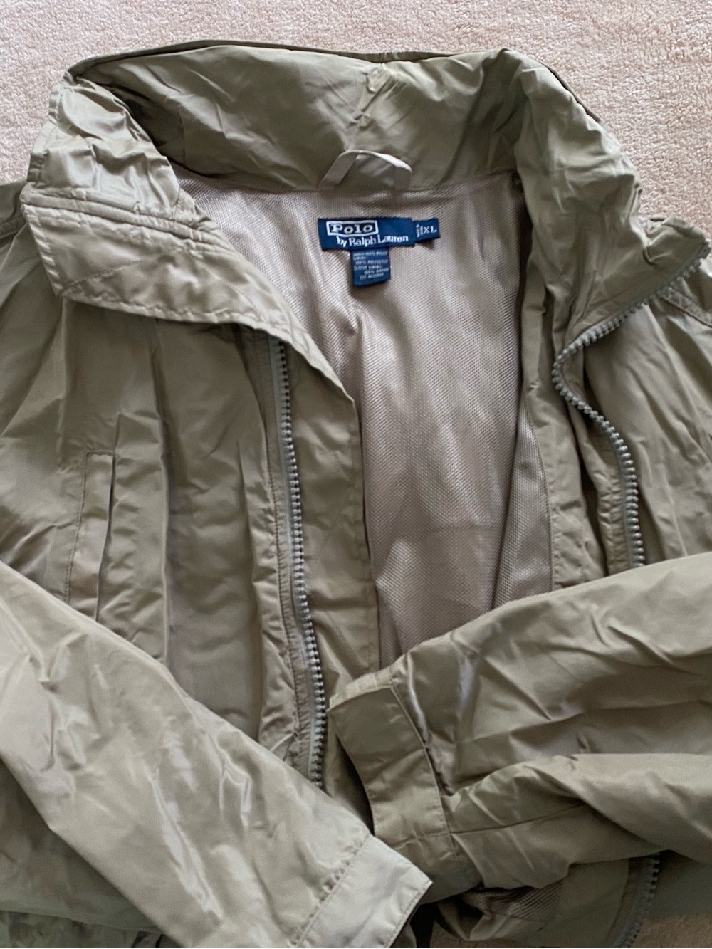Ralph Lauren Polo Men's Light Olive Green Windbreaker Jacket